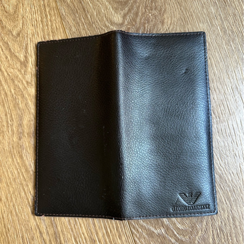 Giorgio Armani Chocolate Brown Leather Card Holder - Picture 5 of 8